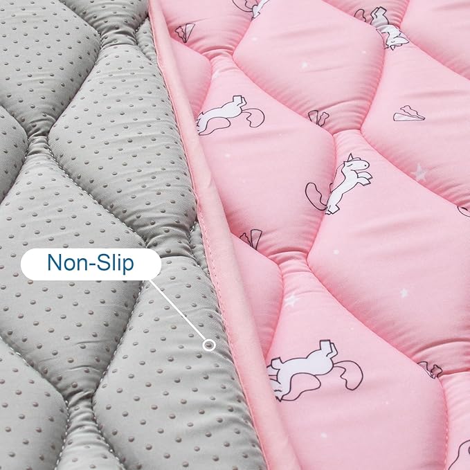 Premium Foam Baby Play Mat 50" X 50", Non-Slip Cushioned Play Mat for Babies & Toddlers, Easy Clean, Pink Print