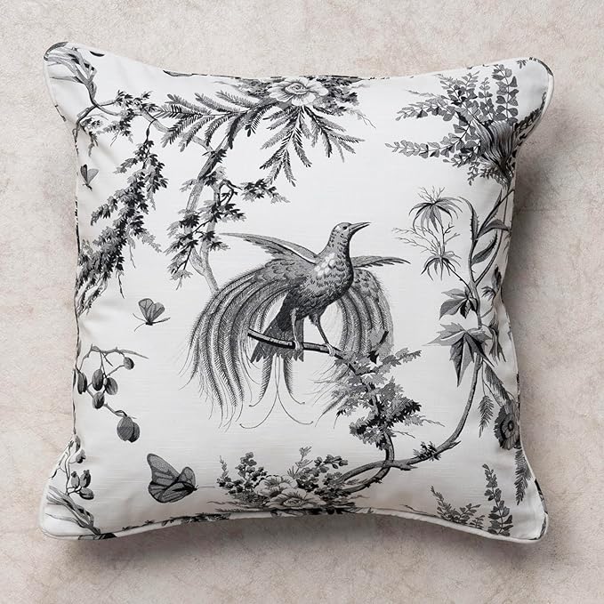 Maison d' Hermine Decorative Pillow Covers 18 x 18 Inch Square 100% Cotton Throw Pillow Covers with Invisible Zipper for Living Room Couch, Chair, Sofas, Bedroom, Home (Paradise - Mid Night)