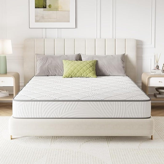 Novilla Full Size Mattress 8 Inch, Full Mattress Hybrid with Comfy Support, Bed Mattresses in a Box with Individual Pocket Springs for Motion Isolation & Pressure Relief, Certipur-Us Certified