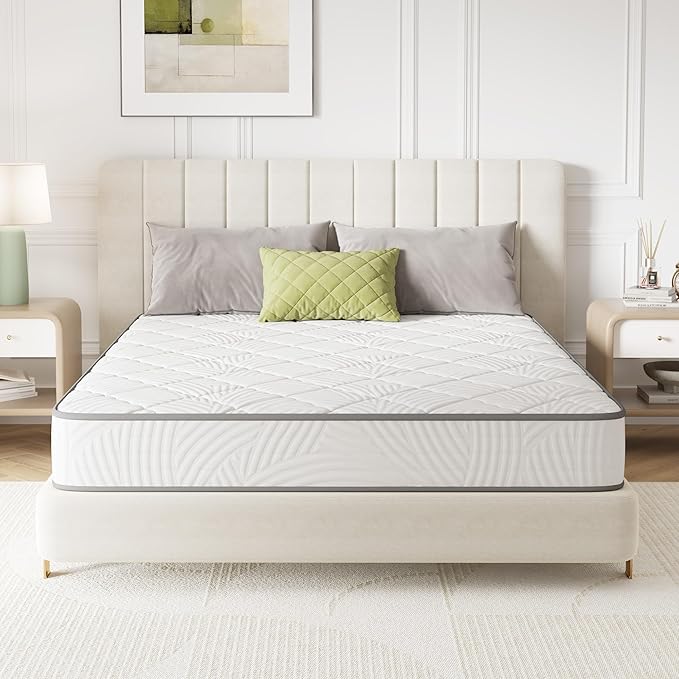Novilla Queen Mattress, 8 Inch Queen Size Mattress Hybrid with Comfy Support, Bed Mattresses in a Box with Individual Pocket Springs for Motion Isolation & Pressure Relief, Certipur-Us Certified