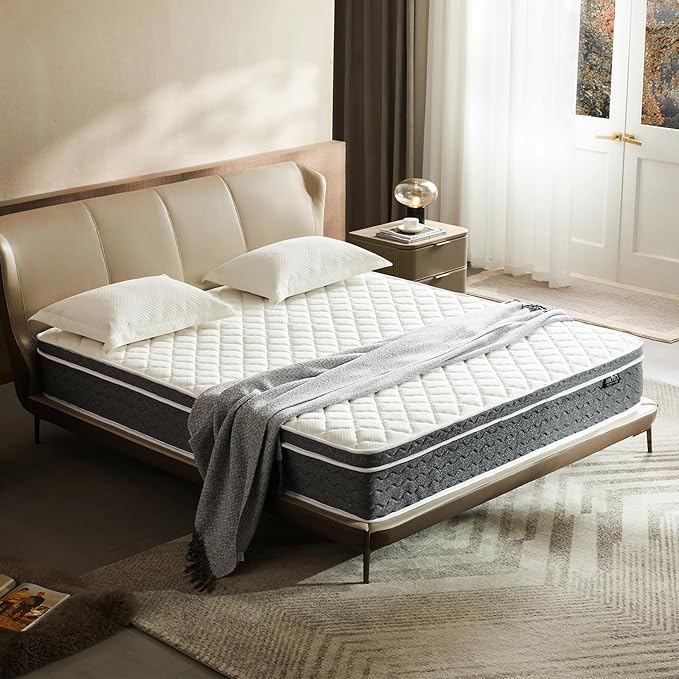 Queen Mattress 14 Inch Queen Size Mattresses - Memory Foam & Individually Pocket Coils Springs | Pressure Relief | Motion Isolation, Edge Support | CertiPUR-US Certified | Medium Firm