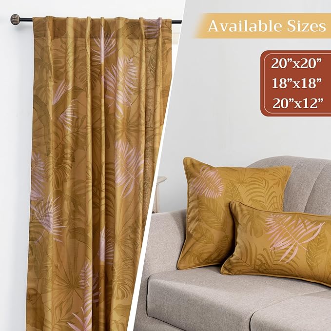 Maison d' Hermine Decorative Pillow Covers 18 x 18 Inch Square 100% Cotton Throw Pillow Covers with Invisible Zipper Cushion Case for Living Room Couch, Chair, Sofas, Bedroom, Home (Creole - Caramel)