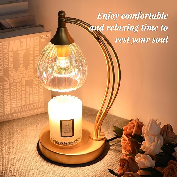 Candle Warmers for Jar Candles - Wax Melt Warmer with Timer Dimmer - Cozy Room Decor Aesthetic Home Gifts for Housewarming - 2 Bulb