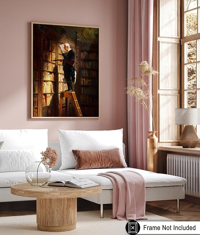 Poster Master Vintage The Bookworm Print - Retro Reading Book Print - Book Lover Art - Library Painting Wall Design - Librarian Art - Great Living Room or Office Wall Decor - 24x32 Unframed Wall Art