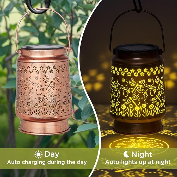 Styleonme Dragonfly Lover Solar Light, Mother's Day Lantern Gift for Mom Grandma Women Sister, Hanging Image Dragonflys Lanterns, Yard Corridor Garden Decor, Thanksgiving Day, Birthday Gifts