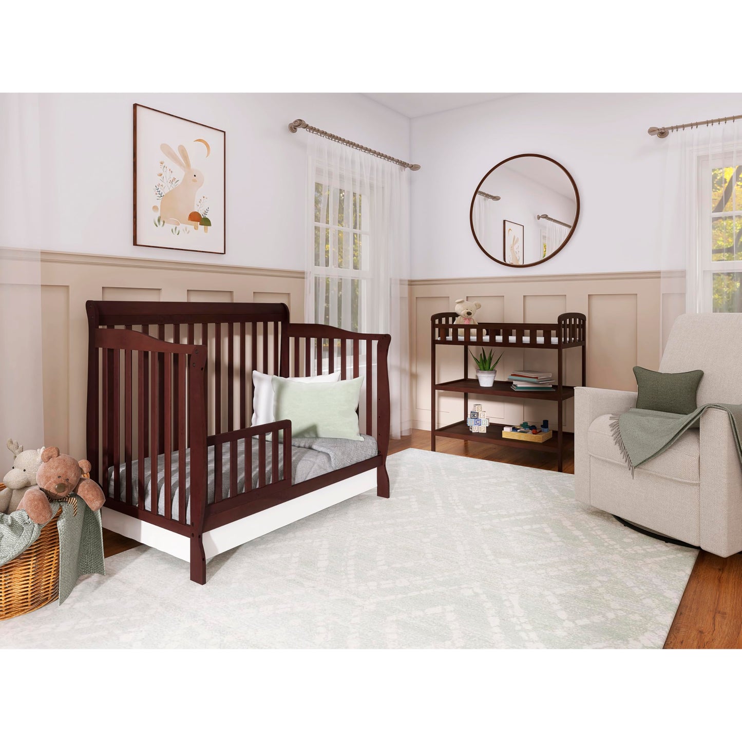 Dream On Me Ashton 4-in-1 Convertible Crib in Espresso, Greenguard Gold, JPMA Certified, Non-Toxic Finishes, Features 4 Mattress Height Settings, Made of Solid Pinewood