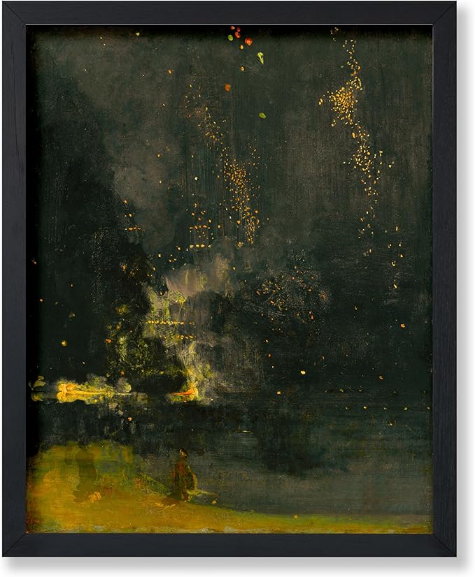 Poster Master Vintage Nocturne in Black and Gold Painting Poster - Retro The Falling Rocket Print - Abstract Art - Moody Art - Landscape Art - Office or Living Room Decor - 11x14 UNFRAMED Wall Art