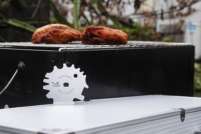 MSY BIGSUNNY Good Grip Stainless Steel Grill Scraper for BBQ Grate and Griddle (16" Scraper)