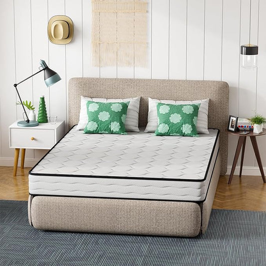 PayLessHere 8 Inch Mattress Medium Firm Spring Cool Sleep Pressure Relief Queen Size in a Box Fiberglass Free CertiPUR-US Certified Breathable Foams Mattress