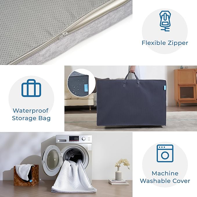 Odorless Foldable Mattress Twin Size 75" x 38" x 4", 4 Inch Folding Foam Mattress with Storage Bag, Trifold Memory Foam Mattress for RV, Guest Bed