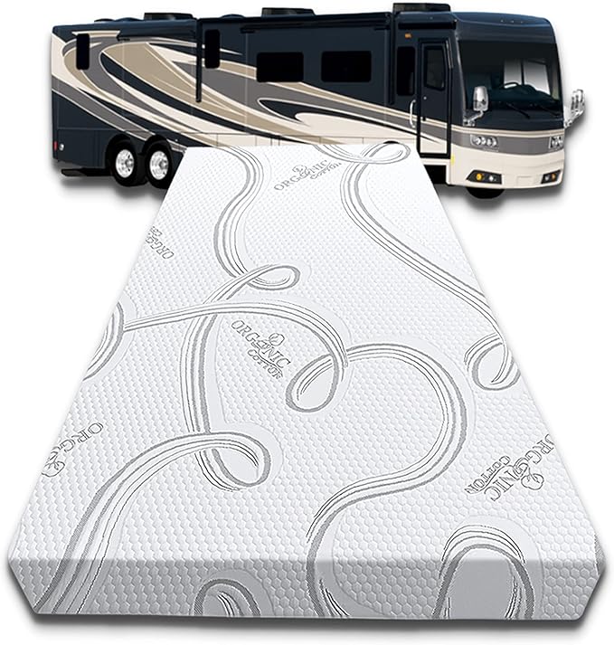 FoamRush 3-Inch Bunk (28" x 72") High Density Foam RV Mattress Replacement with Cotton Cover, Medium Firm, Pressure Relief Support, Travel Camper Trailer Truck, Made in USA, CertiPUR-US Certified
