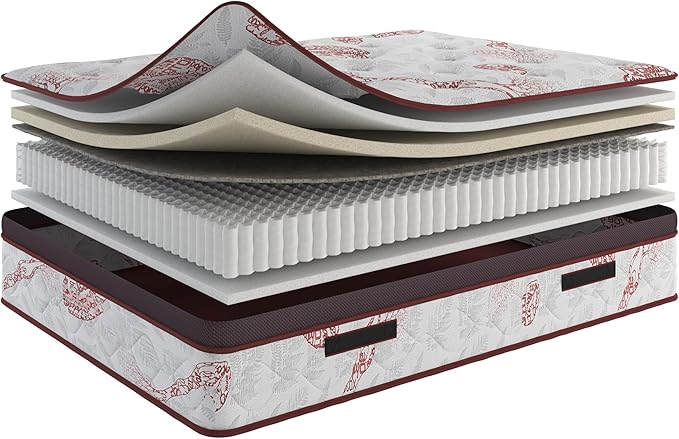 Sweet Home Stores Aura 13" Queen Hybrid Mattress – Medium Firm Feel, Memory Foam Comfort Layer, CertiPUR-US® Certified, Fiberglass-Free, Made in USA, Premium Bed in a Box for Restful Sleep