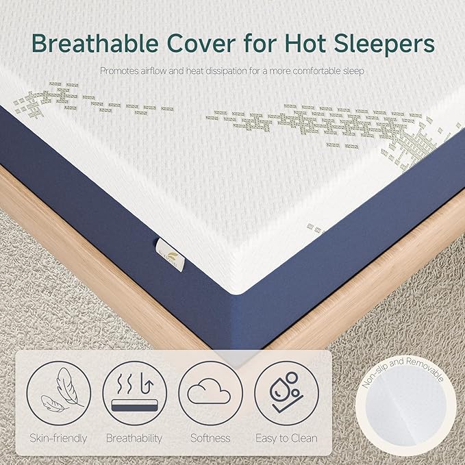 12 Inch King Mattress, Gel Memory Foam Bed in a Box, Medium Firm, CertiPUR-US Certified, Pressure Relief, Comfortable Sleep for Couples, Master Bedrooms, Guest Rooms