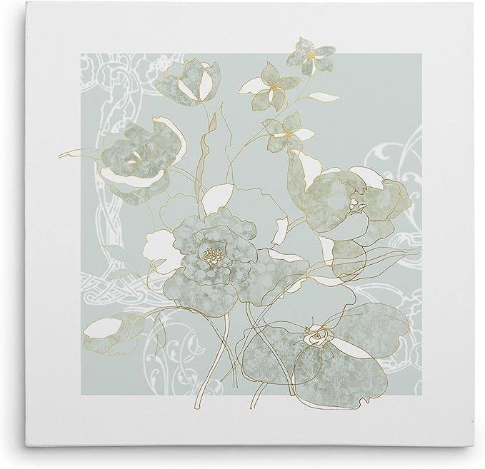 Wexford Home Filigree Floral II Gallery Wrapped Canvas Wall Art, 16x16,