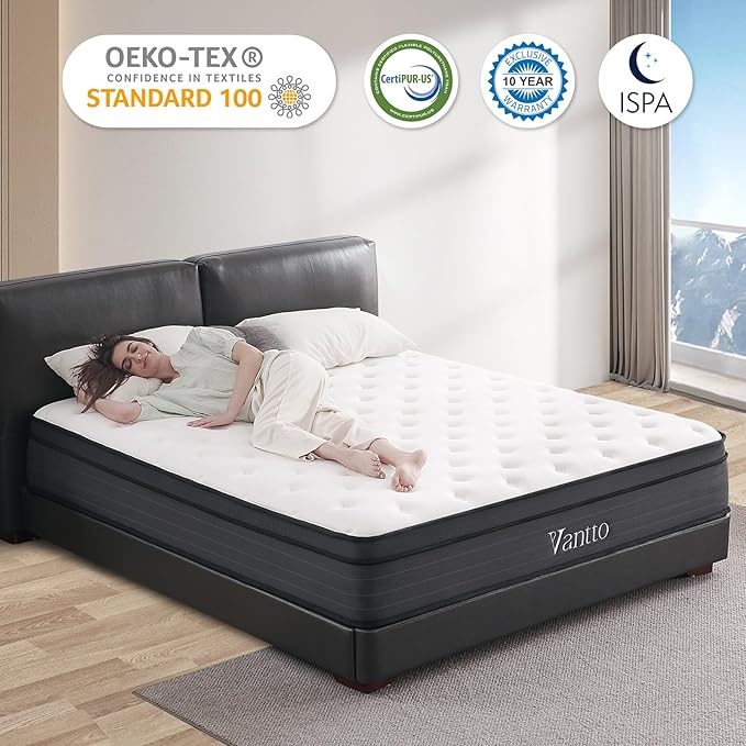 Full Size Mattress,10 Inch Memory Foam Hybrid Mattress in a Box,Individual Pocket Spring Breathable Comfortable for Sleep Supportive and Pressure Relief, CertiPUR-US