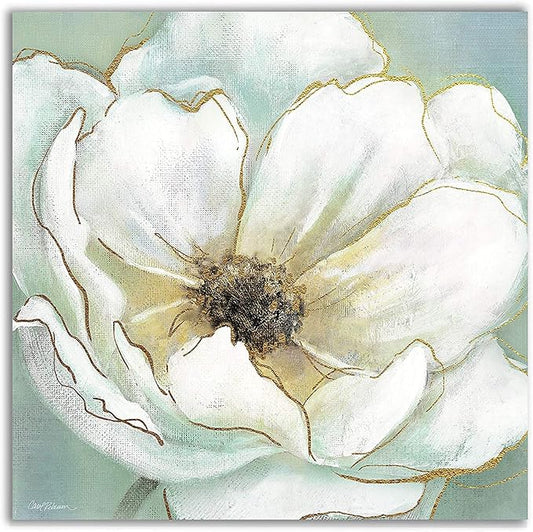 Wexford Home Soft Teal Splendor Gallery Wrapped Canvas Wall Art, 10x10,