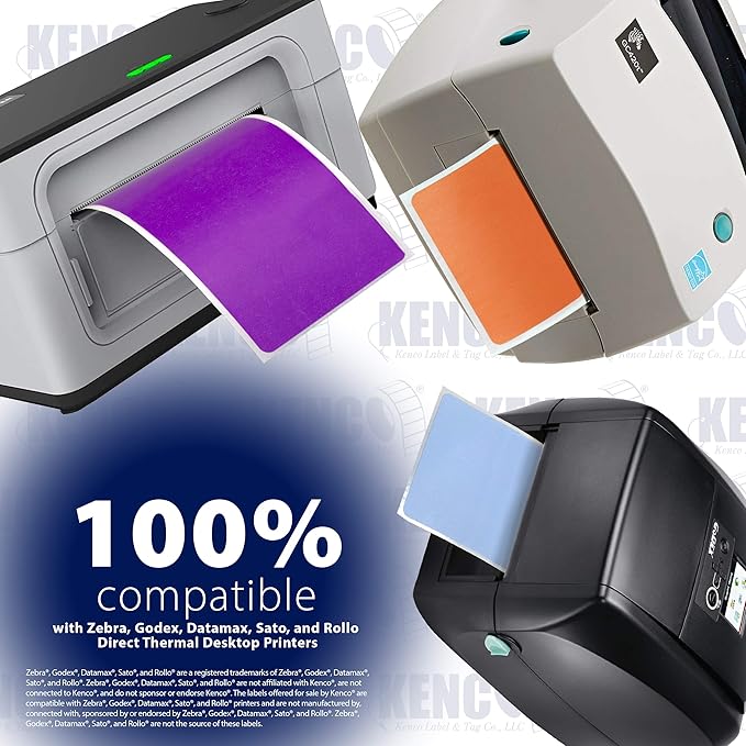 4" X 6" Direct Thermal Perforated Stickers Labels for Shipping Labels, Inventory, and Color Coding - Compatible with Zebra, Rollo, Godex and More (Orange, 1 Roll)