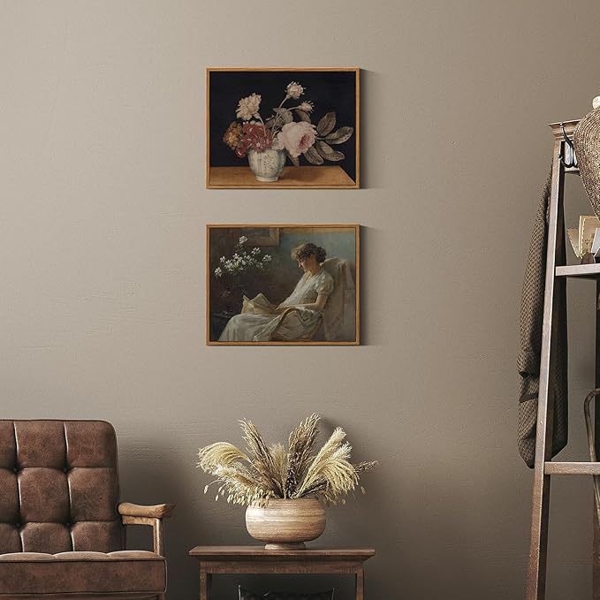 InSimSea Framed Wall Art for Living Room & Bedroom - Large Canvas Vintage Landscape Oil Painting Prints - Farmhouse Home Decor - 11x14in