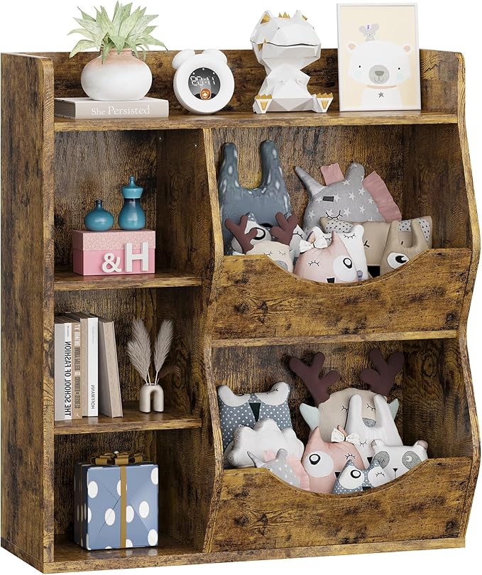 GarveeHome Kids Toy Storage Organizer, Children Bookcase with Storage Cubbies, Toddler Toy Shelf for Playroom, Living Room, Nursery