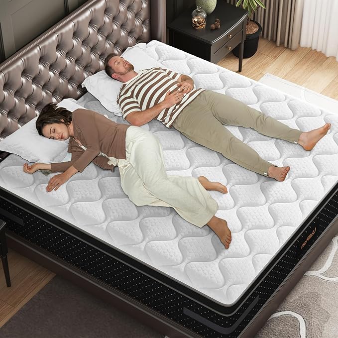 King Mattress 14 inch - Premium Cooling Gel Hybrid Mattresses with Air-Flow Individual Pocket Spring for Motion Isolation, Bed in a Box with Fiberglass-Free -365 Night Trial, CertiPUR-US Certified