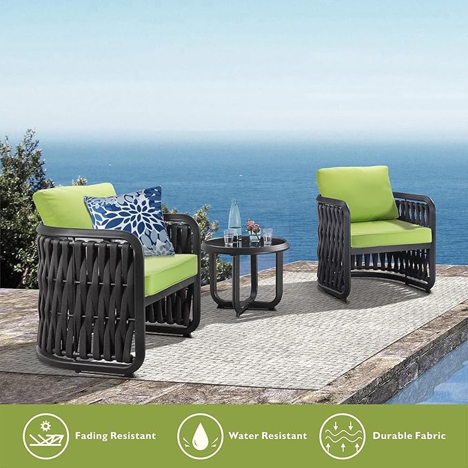 JMGBird Outdoor Chair Cushion Set, Deep Seat Patio Furniture Cushion 24"x24" Outdoor Cushions for Patio Furniture