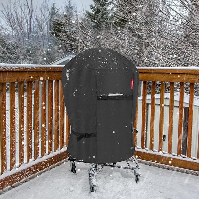 Porch Shield Outdoor Charcoal Kettle Grill Cover 18 inch Waterproof 600D Round Smoker Cover Fits Most Kettle Grill 23" Dia x 33" H, Black