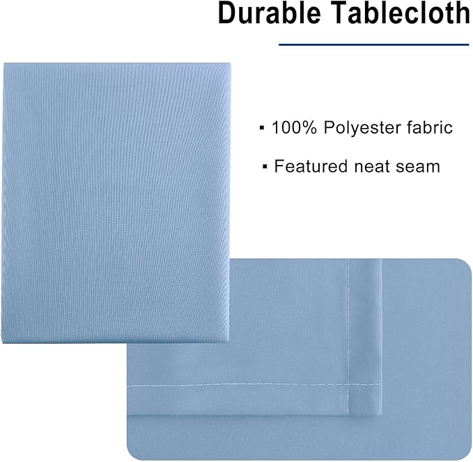 Hiasan Dusty Blue Rectangle Tablecloth - Waterproof Washable Polyester Fabric Table Cloth for Buffect Dining Birthday Party Wedding, 54 x 80 Inch