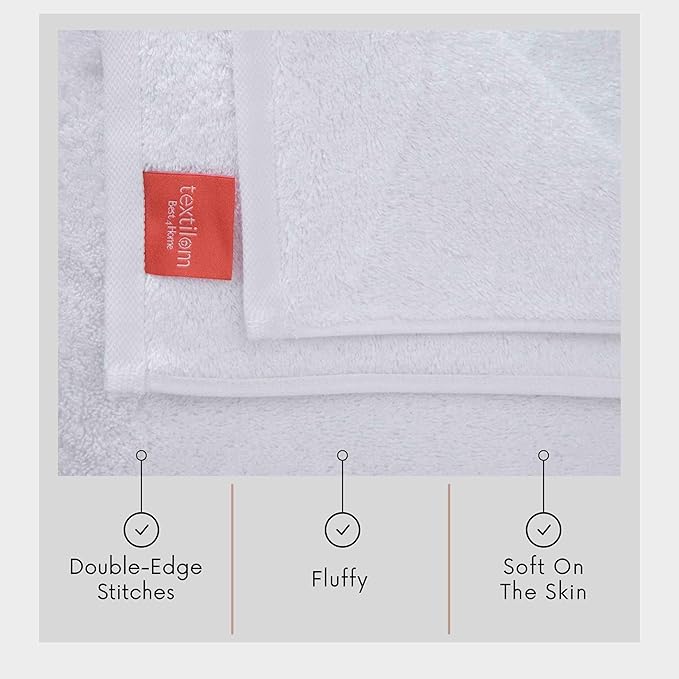 TEXTILOM 100% Turkish Cotton Oversized Luxury Bath Sheets, Jumbo & Extra Large Bath Towels Sheet for Bathroom and Shower with Maximum Softness & Absorbent (40 x 80 inches)- White