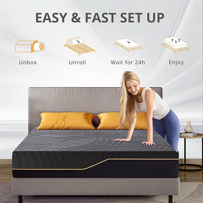 14 Inch Firm Cal King Mattress in a Box, Copper Memory Foam Mattress with Cooling Cover, Relieving Pressure & Back Pain, Fiberglass-Free, CertiPUR-US Certified, Foam Made in USA, 72"x84"x14"