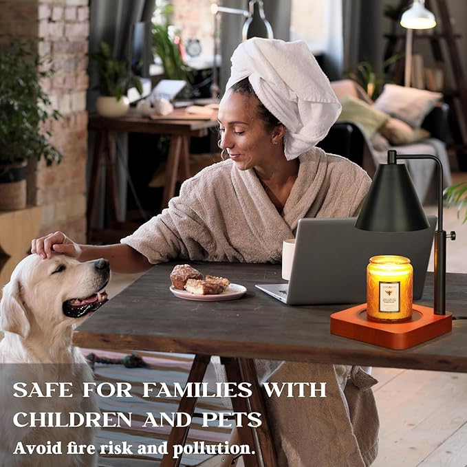 Modern Candle Warmer Lamp with Timer, Black Candle Lamp Warmer for Jar Candles, Birthday Gifts for Men, Dad, Women, Mom, Adjustable Metal Candle Lamp Dimmable,Christmas Gifts, Vintage Home Decor