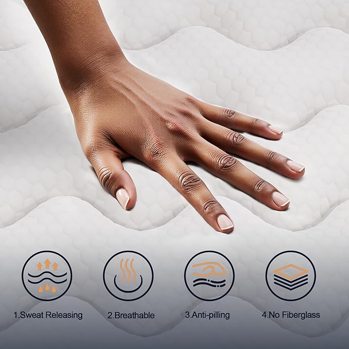 King Mattress 12 Inch, Hybrid Mattress King Size Bed in a Box, Memory Foam and Individual Pocket Springs, Edge Support, Motion Isolation & Pressure Relief, Medium Firm, 365-Night Trial