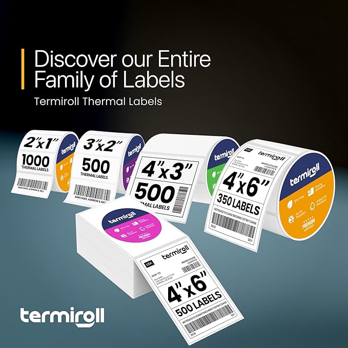 3x2 Thermal Label for Barcodes & Address - Perforated - 500 Labels/Roll - Compatible with Most Direct Thermal Printers Rollo, Zebra - Strong Adhesive, BPA-Free, Commercial Grade (3"x2", 500, Count)