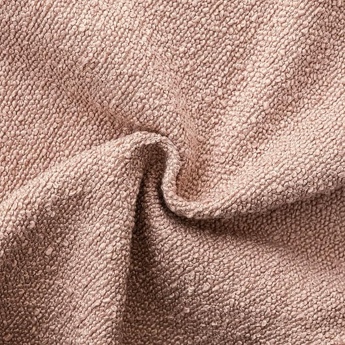 Foindtower Set of 2, Decorative Textured Boucle Throw Pillow Covers Accent Solid Pillow Cases Neutral Soft Cozy Couch Cushion Case for Chair Sofa Bedroom Living Room Home Decor 18 x 18 Inch Light Pink