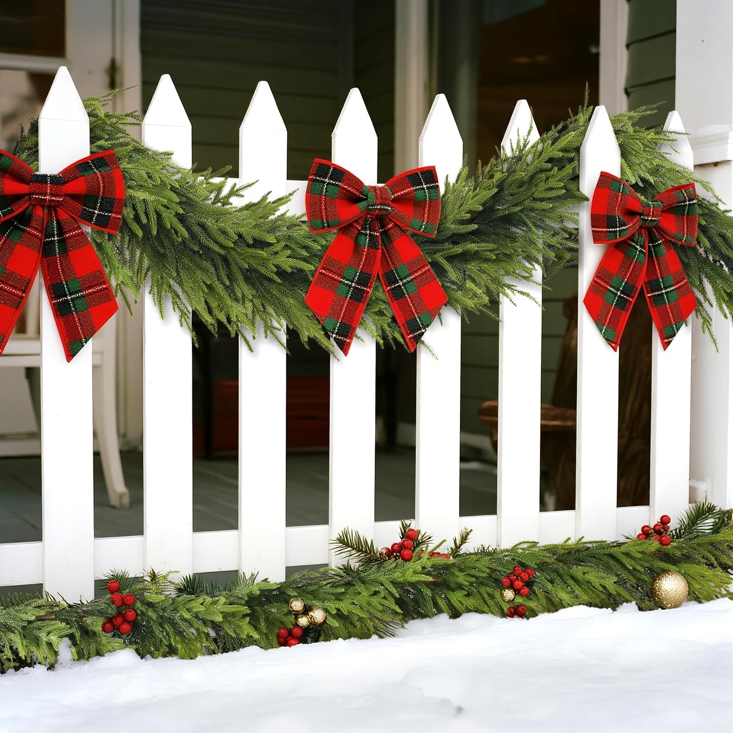 Artificial Norfolk Pine Garland - Faux Christmas Garland Fake Green Garland for Fireplace,Table, Stairs, Mantle, Window,Indoor Outdoor,Home,Holiday Decor (1 PCS,9 FT)