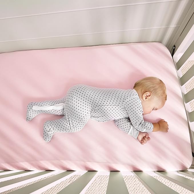 Bedgear Baby Hyper-Wool Performance Crib Sheet – Warmth No Overheating – Soft Touch Wool Blend – Fitted, Breathable, Machine Washable Crib Sheet – 50% Polyester, 45% Viscose, 5% Wool, Light Pink
