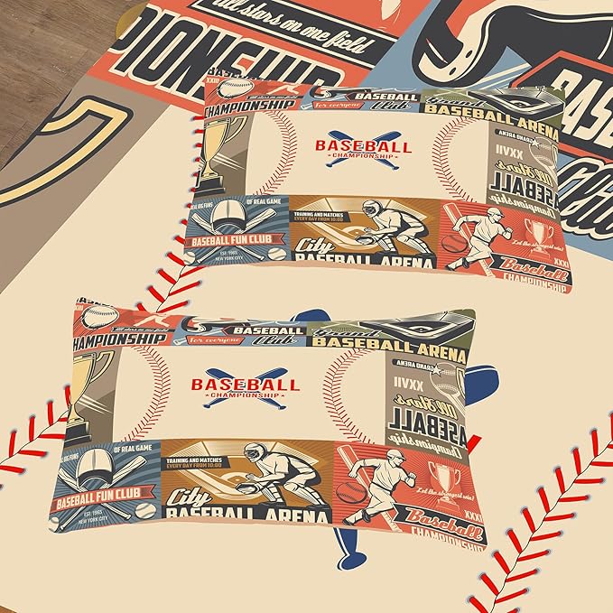 Tailor Shop Baseball Comforter Sets Twin Size,Boys Baseball Bedding Sets for Boys,Sports Bedding with 1 Pillowcase……