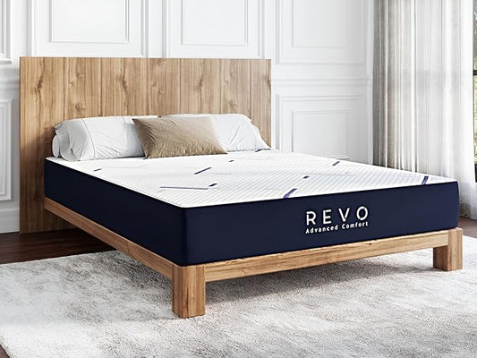 REVO SLEEP Gel Memory Foam Mattress, 10-Inch Queen – Cooling Gel Foam Bed with Contouring Support, Pressure Relief & Breathable Comfort – Balanced Feel for All Sleepers