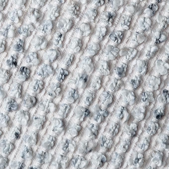 Striped Euro Sham Pillow Covers 26x26 Set of 2 Blue Textured Boucle Chic Morden Boho Accent Farmhouse Square Decorative Couch Throw Pillow Covers for Home Decor Bed Sofa Living Room