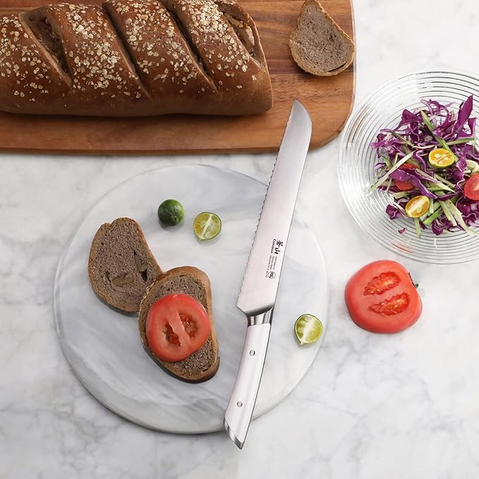 Cangshan HELENA Series 502100 German Steel Forged 8" Bread Knife (White)