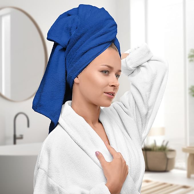 Avalon Towels Luxury 8 Piece Towels Set, 2 Bath Towels, 2 Hand Towels and 4 Washcloths, 600 GSM 100% Ring Spun Cotton Highly Absorbent Bathroom Towel Set, Ideal for Hotel, Spa and Gym (Royal Blue)