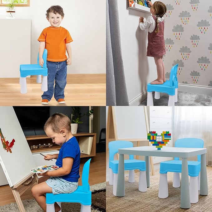 burgkidz Plastic Toddler Chair, Durable and Lightweight Kids Chair, 9.3" Height Seat, Indoor or Outdoor Use for Toddlers Boys Girls Ages 2 and Up
