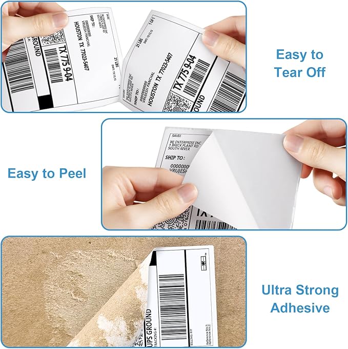 4x6 Thermal Labels for Shipping - Shipping Labels, Strong Adhesive Thermal Label, White Printer Paper/Label (3000 Lables-4x6 Thermal Labels)