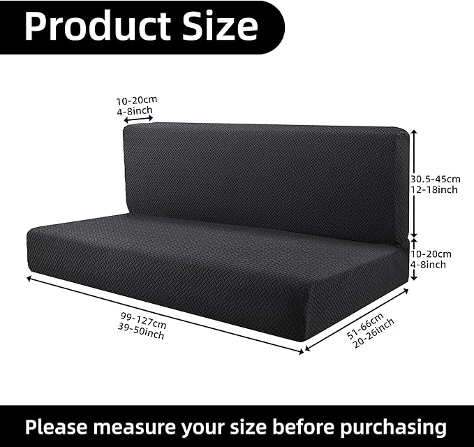 Rv Dinette Cushion Covers,Jacquard Stretchable Camper Cushion Cover,RV Cushion Slipcover,Rv Couch Cover Replacement for RV Camper Car Bench,2 Backrest Covers and 2 Bench Covers (Twill,Black)