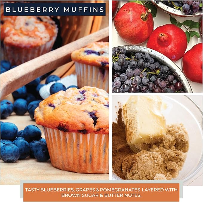 A Cheerful Giver — Blueberry Muffins - 34oz Papa Scented Candle Jar with Lid - Keepers of the Light - 155 Hours of Burn Time, Gift for Women, Blue