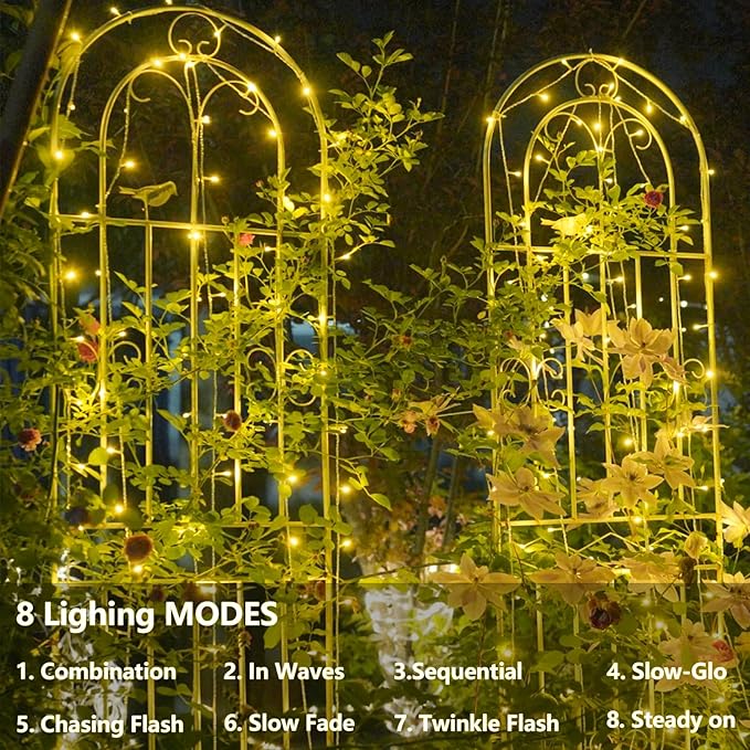 QITONG 165ft 500 LED Warm White String Lights Outdoor Waterproof, Clear Wire Christmas Light Plug-in, 8 Modes Christmas Tree Light Indoor