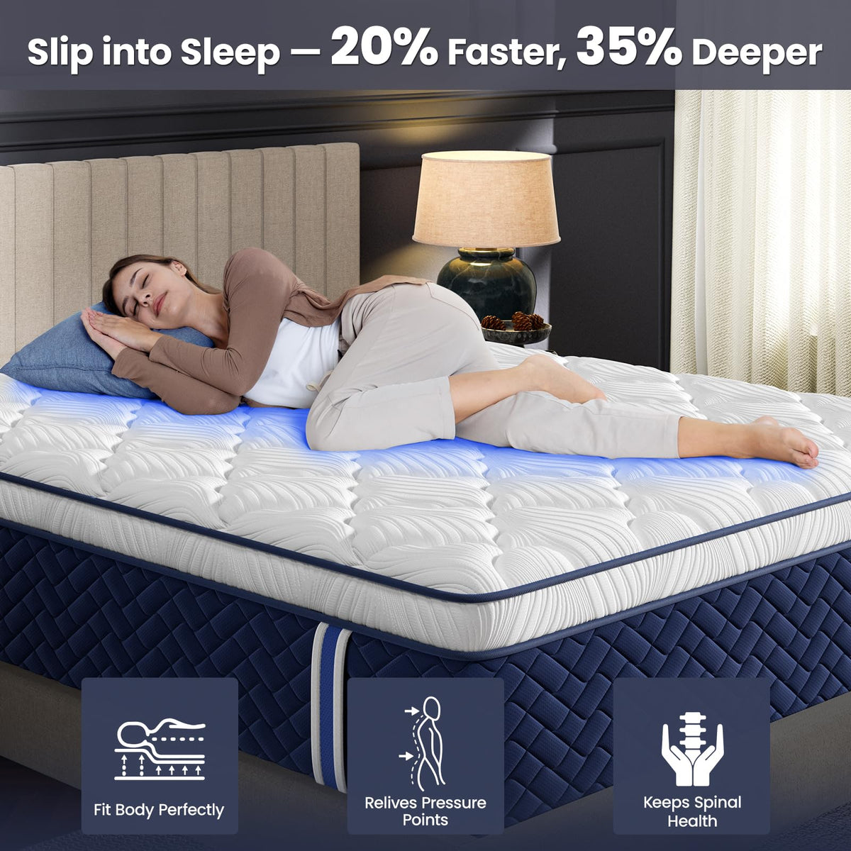 Extra Firm King Mattress 14 Inch, Hotel Collection Cooling Hybrid Mattress