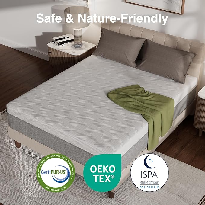 Novilla 12 Inch Twin Size Mattress, Gel Twin Memory Foam Mattress in a Box with Comfort Foam for Pressure Relief & Body Support & Cool Night Sleep, CertiPUR-US Certified