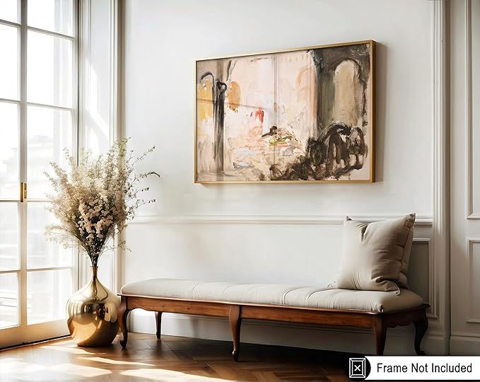 Poster Master Vintage Abstract Print - Retro City Landscape Poster - Modern Art - Moody Painting - Farmhouse Wall Design - Aesthetic Art - Great Living Room or Office Decor - 8x10 UNFRAMED Wall Art