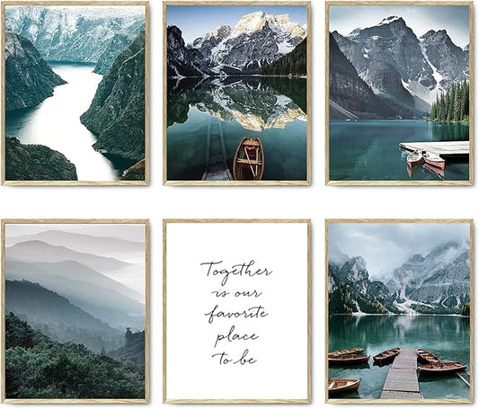 HoozGee Scandinavia Travel Wall Art Prints Mountain Pictures Wall Decor Natural Landscape Photography Poster Canvas Print Wall Art Pictures Living Room Decor Home Decor (8"x10" UNFRAMED)