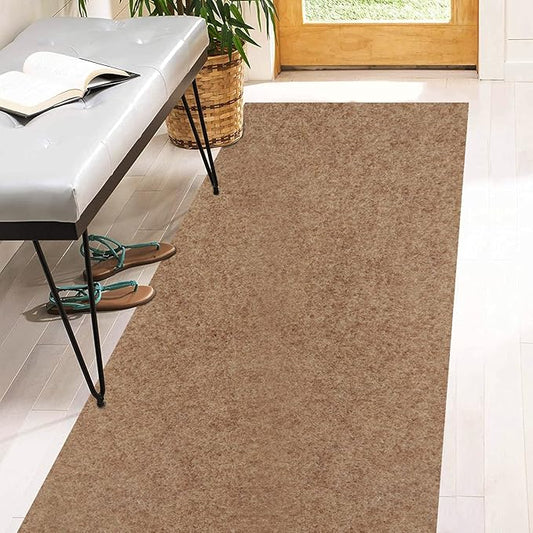 2' x 79' Runner Rugs with Rubber Backing, Indoor Outdoor Utility Carpet Runner Rugs, Sand, Can Be Used as Aisle for The RV and Boat, Laundry Room and Balcony